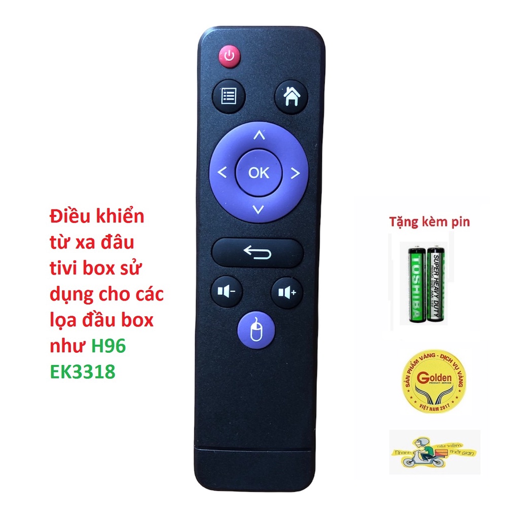 Điều khiển đầu box tivi H96 RK3318 box Allwinner H603 loại chính hãng chất lượng cao - tặng kèm pin