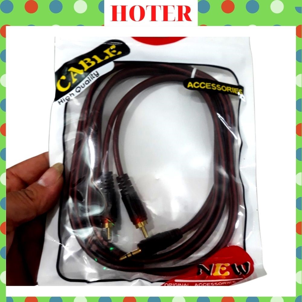 Dây AV 1 đầu 3.5mm ra 2 đầu bông sen