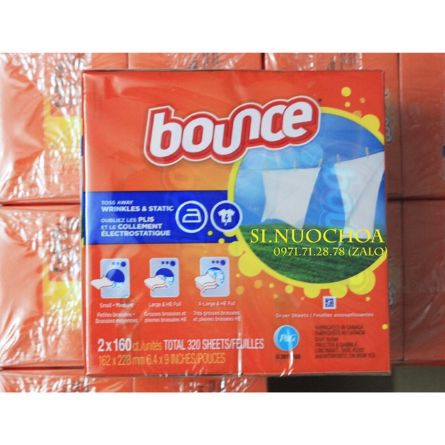 Giấy thơm quần áo Bounce 4 in 1 ( 160 tờ /hộp - chính hãng )