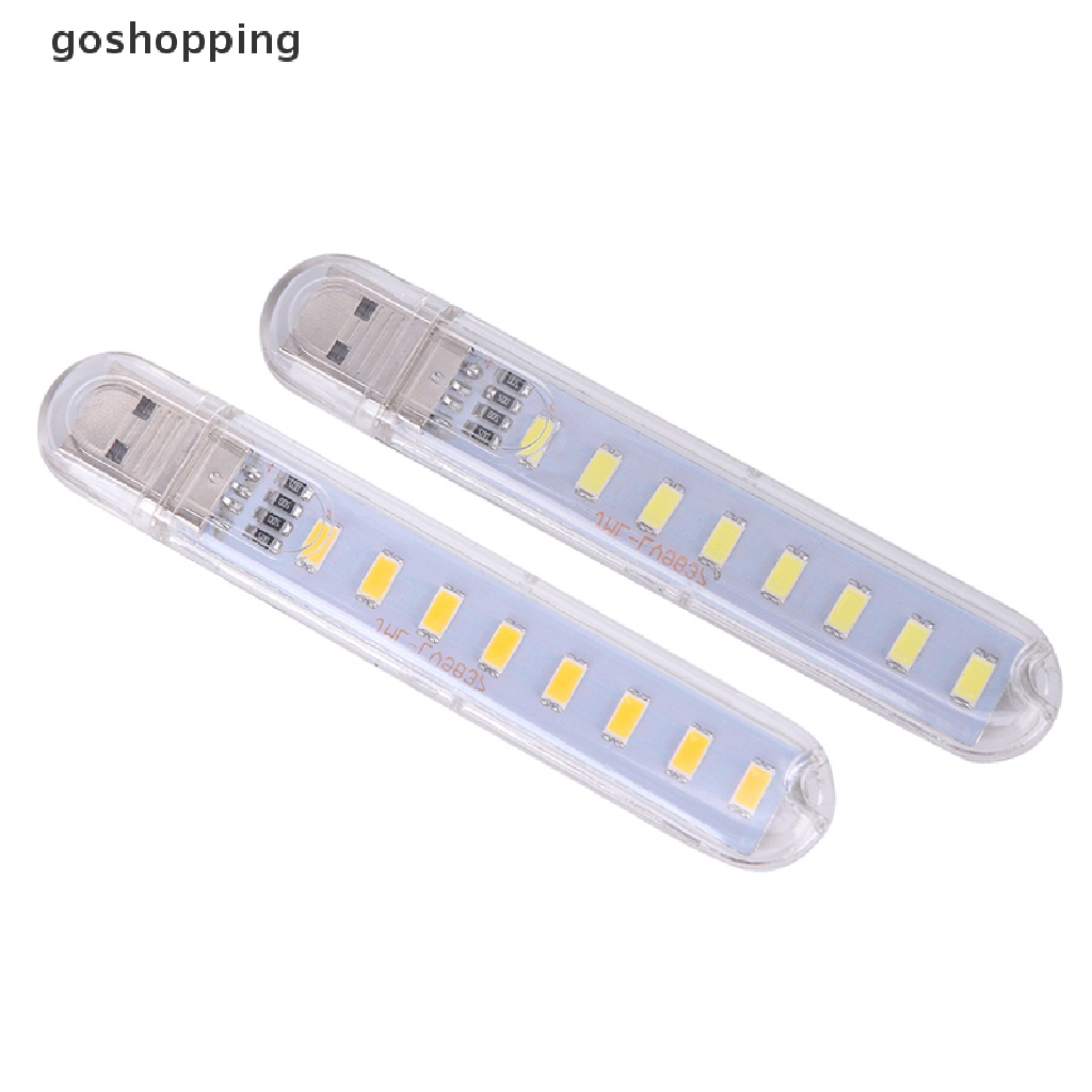 [Happyshopping] Đèn LED Mini 5V 8 Bóng USB Di Động Ánh Sáng Ban Đêm Cho Máy Tính [go]