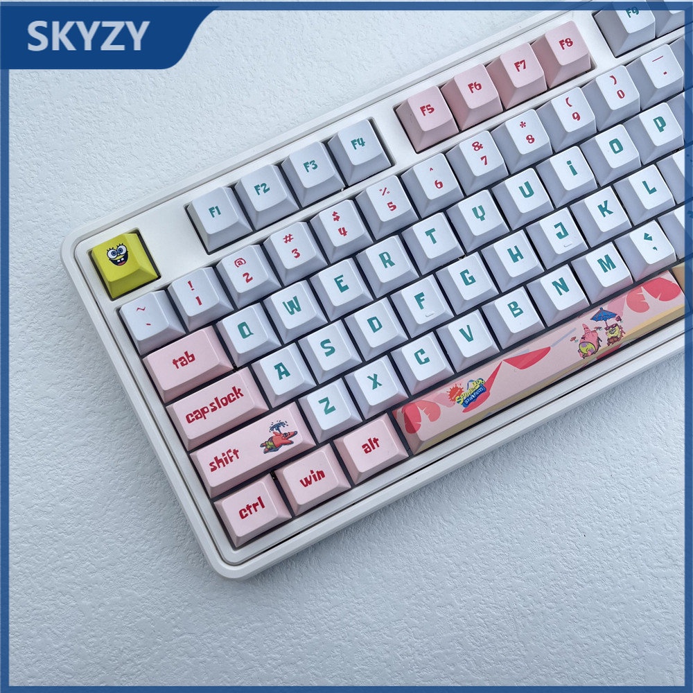 SpongeBob SquarePants Keycaps Cherry Profile dễ thương Anime PBT Dye Sub Bàn phím cơ học Keycap