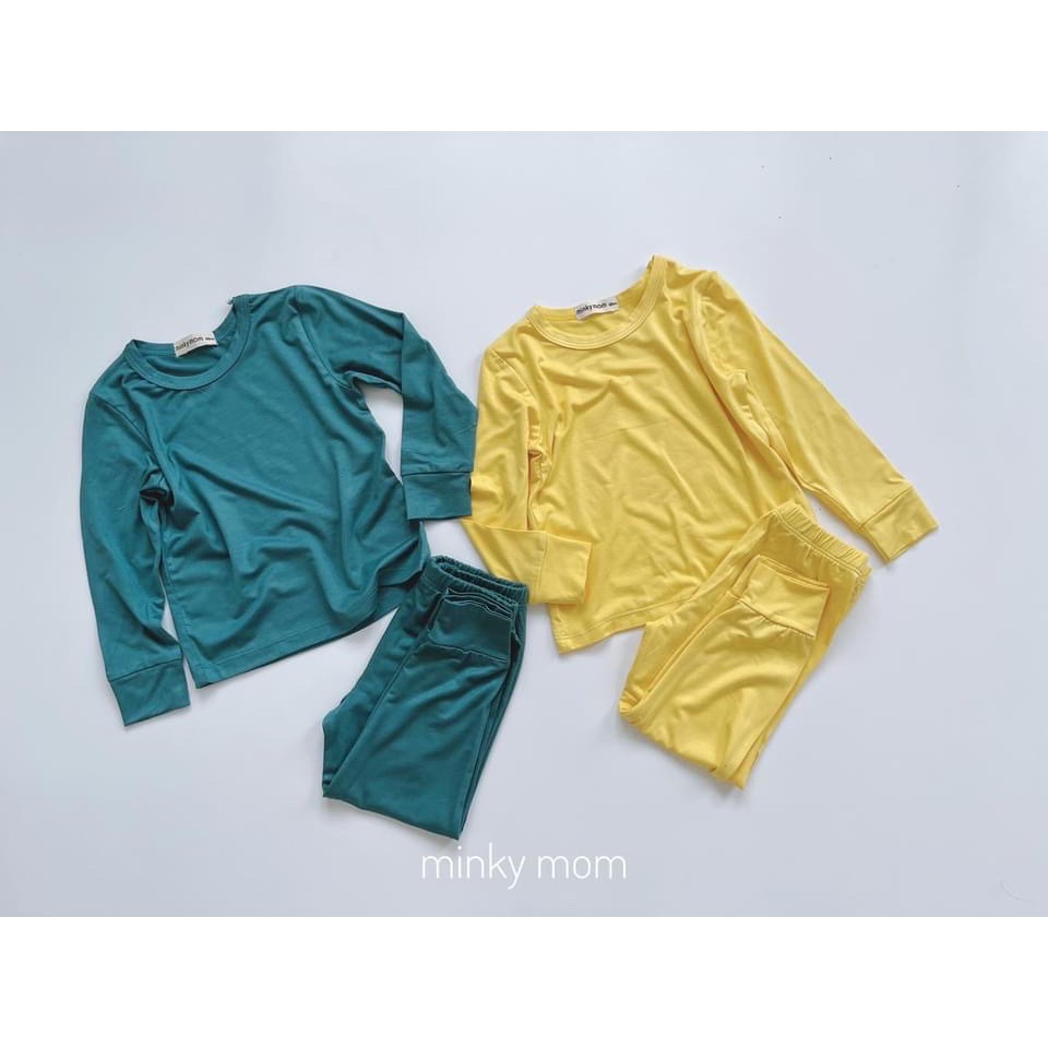 [SALE] Bộ Dài Tay Cho Bé Trai, Bé Gái Minky Mom Vải Thun Lạnh Basic Mềm Mịn, Đồ Bộ Cho Bé Mặc Nhà Thu Đông MKMTD2101