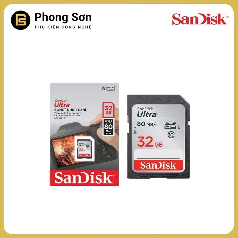 Thẻ nhớ SDHC 32Gb Ultra 533x 80mb/s Sandisk | BigBuy360 - bigbuy360.vn