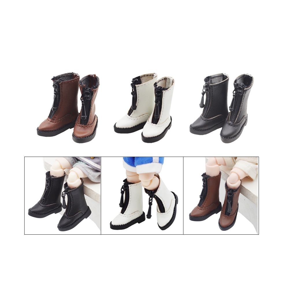 Giày Bốt Cao Cổ Có Khóa Kéo Cho Búp Bê P9,GSC,DOD,YMY Và Các Búp Bê BJD 2.8 * 1.1 * 1.5cm OB11