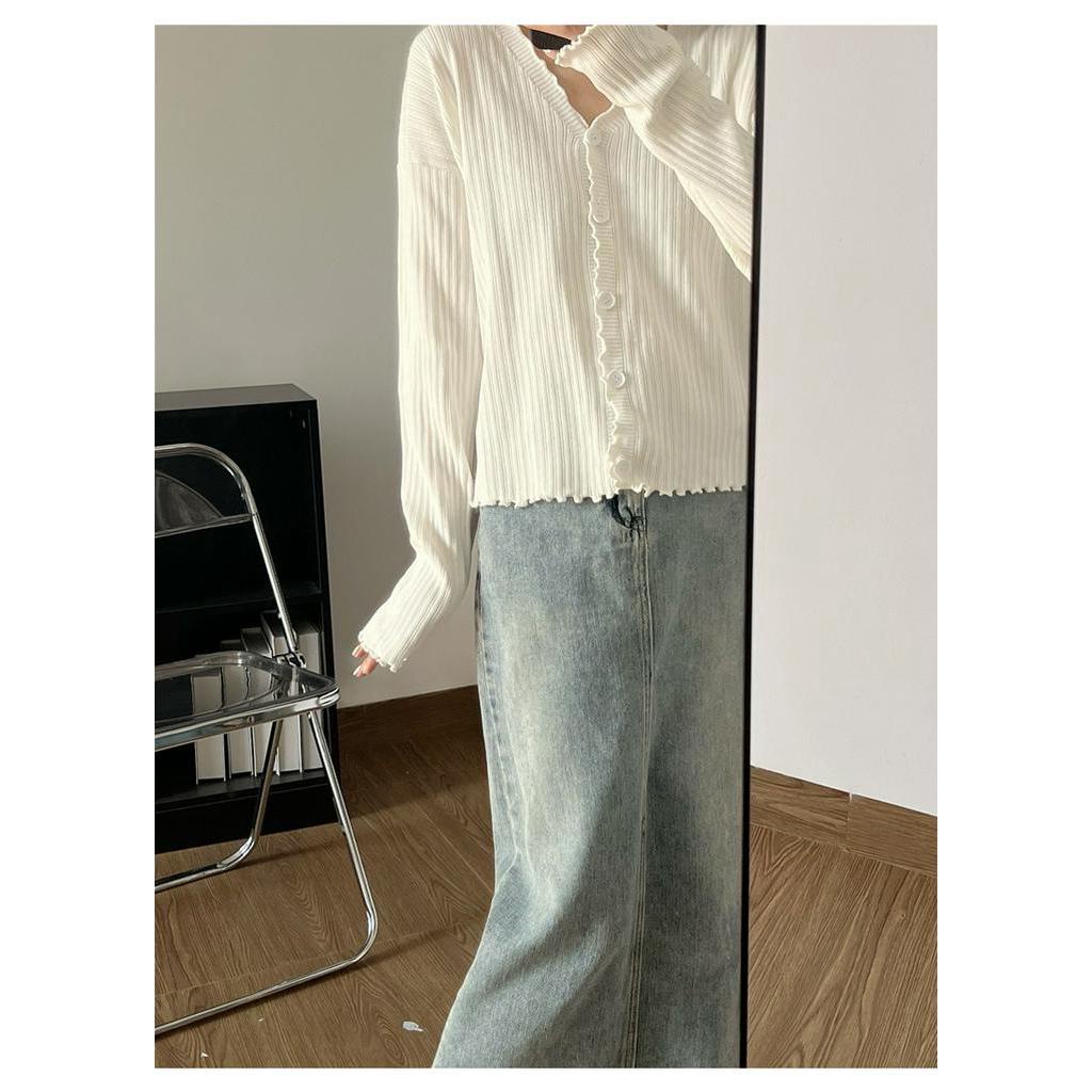 Áo Cardigan Dệt Kim Cổ Chữ V Phong Cách Hàn Quốc Kiểu Mới 63463