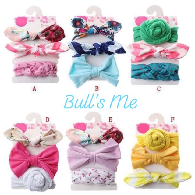 SET 3 TURBAN BÉ GÁI