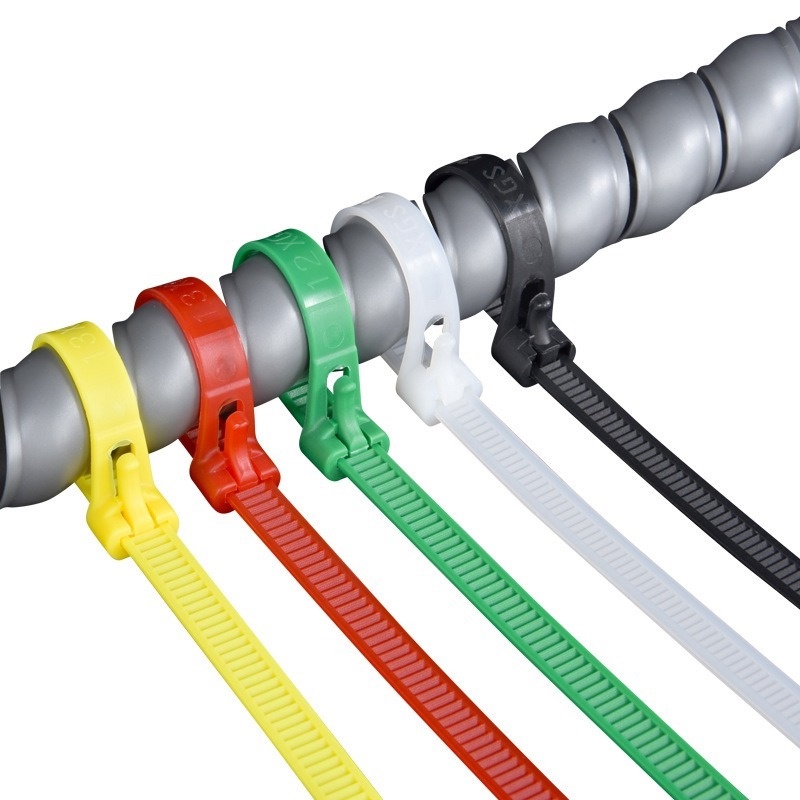 100 Dây rút nhựa tự khóa có thể tái sử dụng nhiều màu tùy chọn