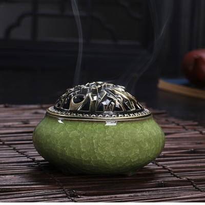 Lư xông trầm hương đỉnh đốt nhang gốm sứ men rạn | BigBuy360 - bigbuy360.vn