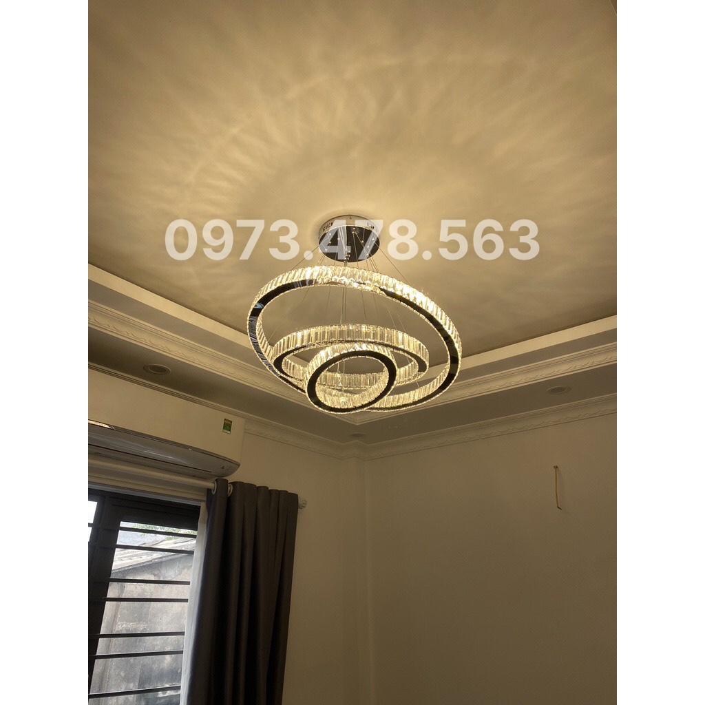 Đèn chùm thả trần phale 3 vòng bản phale trong dày 5cm,mẫu mới hiện đại trang trí sảnh,phòng khách