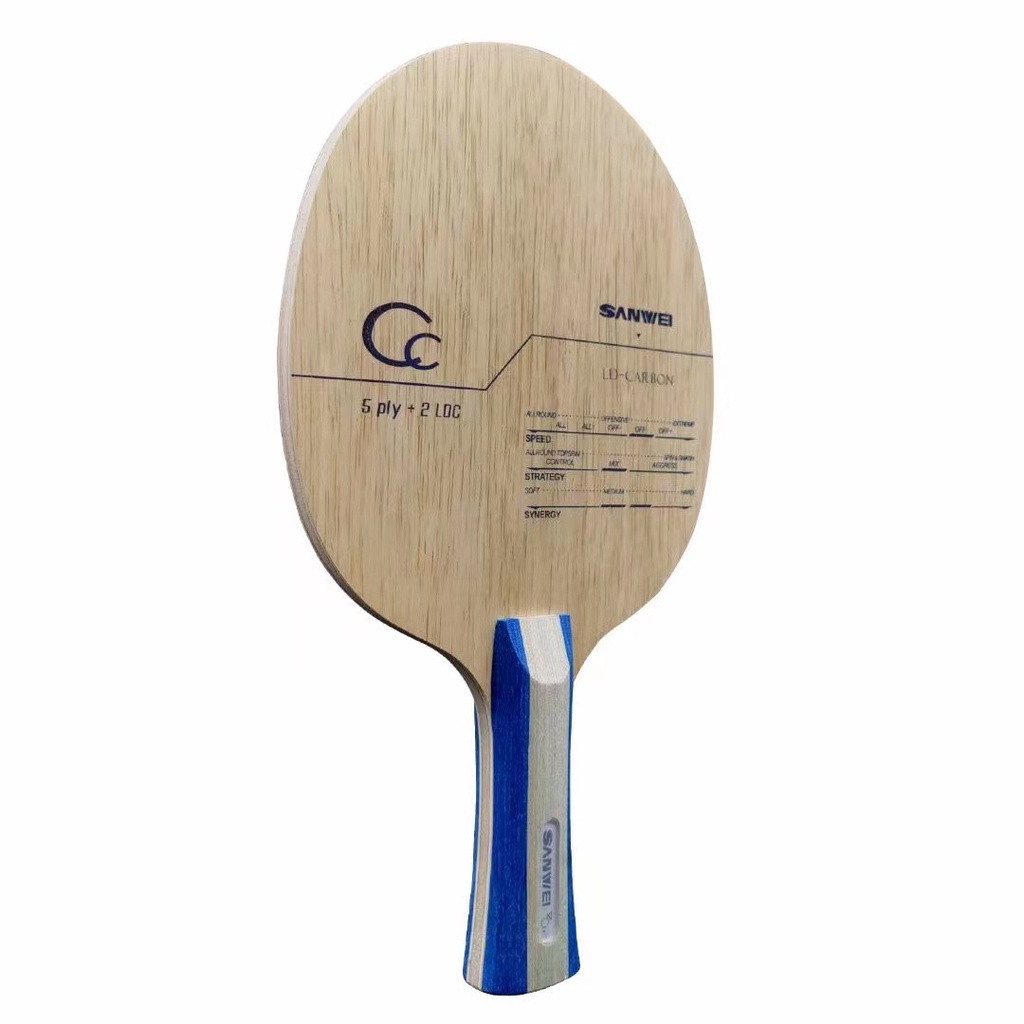 Cốt vợt bóng bàn Sanwei cc  cấu trúc 5 lớp gỗ + 2 lớp LD carbon phiên bản nội địa