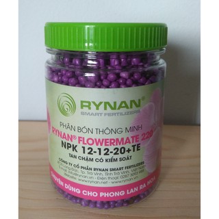 Phân Bón Thông Minh RYNAN FLOWERMATE 220 NPK 12-12-20+TE - chai 150 gram