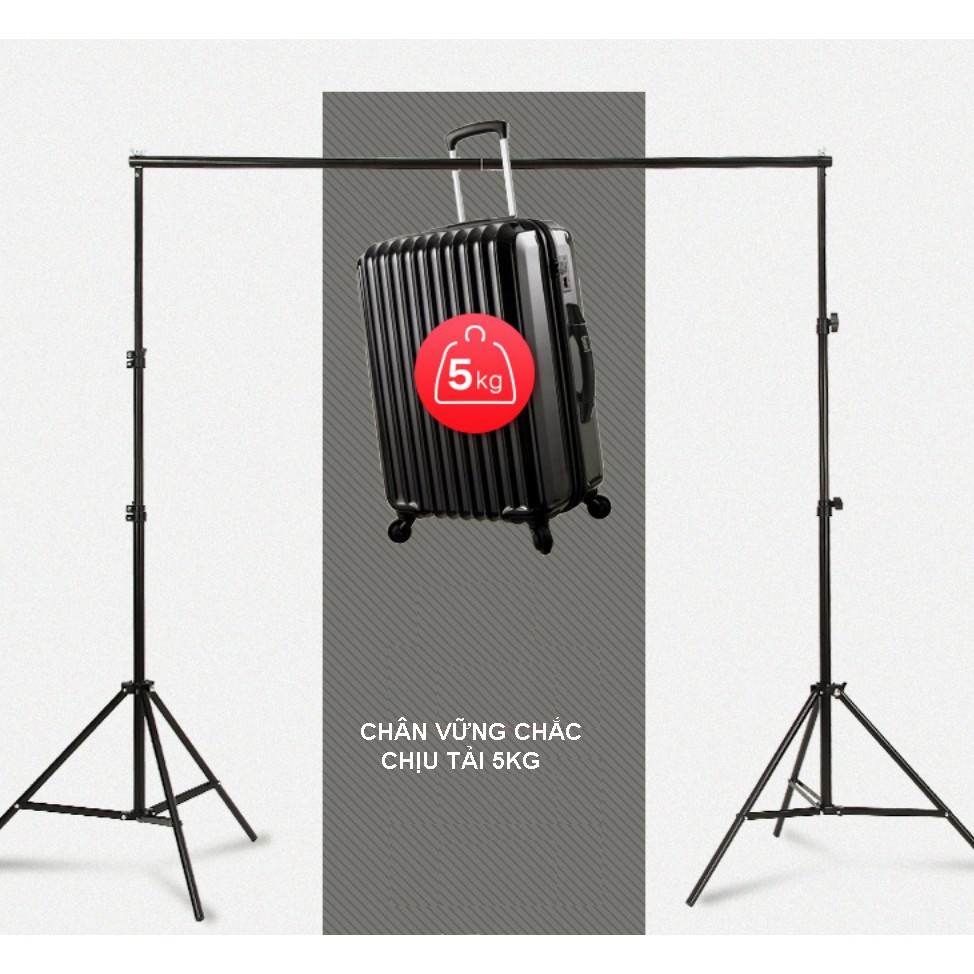Bộ khung giá treo phông nền di động chữ U chụp ảnh quay video lookbook, ảnh cưới, livestream