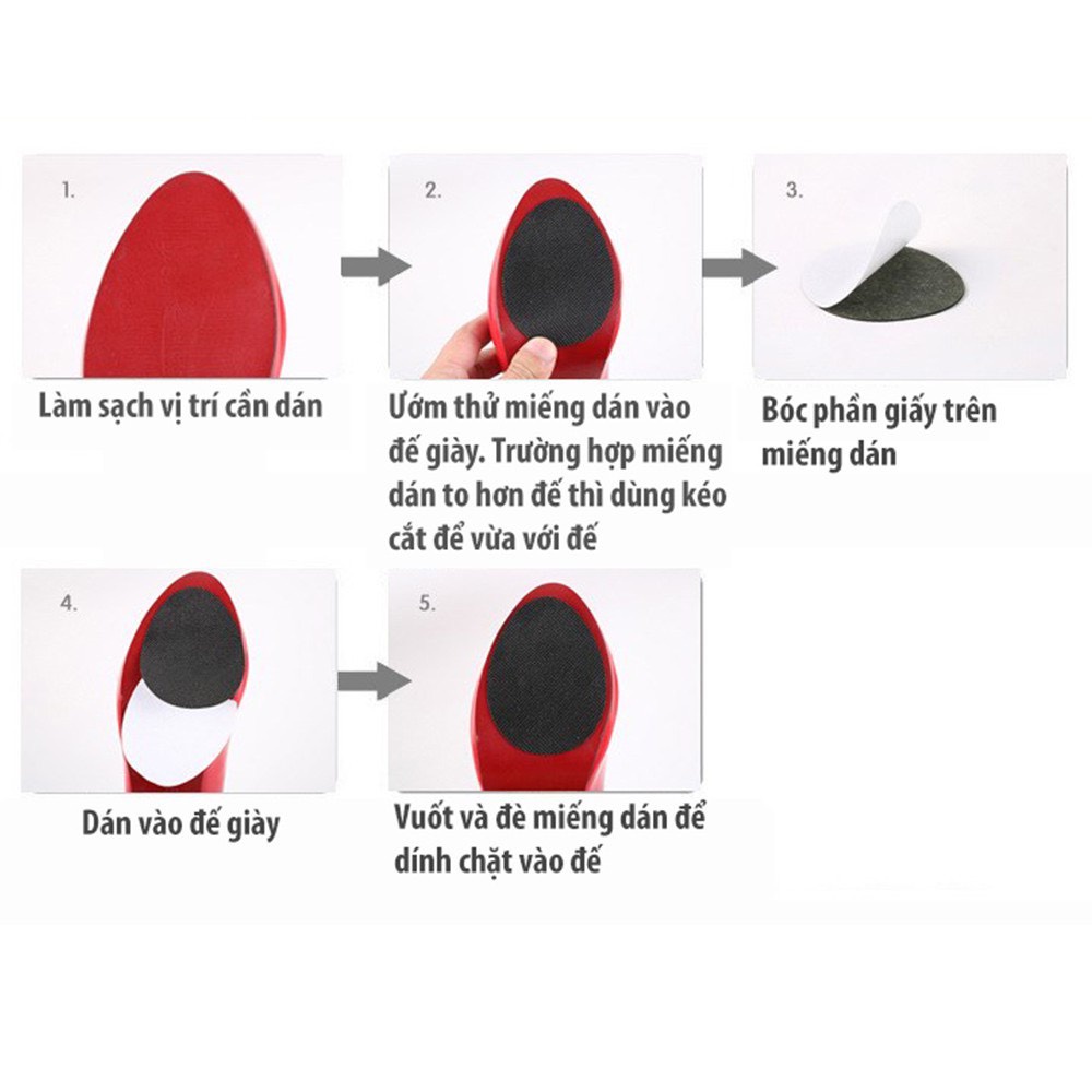 Miếng dán đế giày chống trơn trượt dùng cho giày cao gót và giày tây công sở tiện lợi dễ sử dụng.