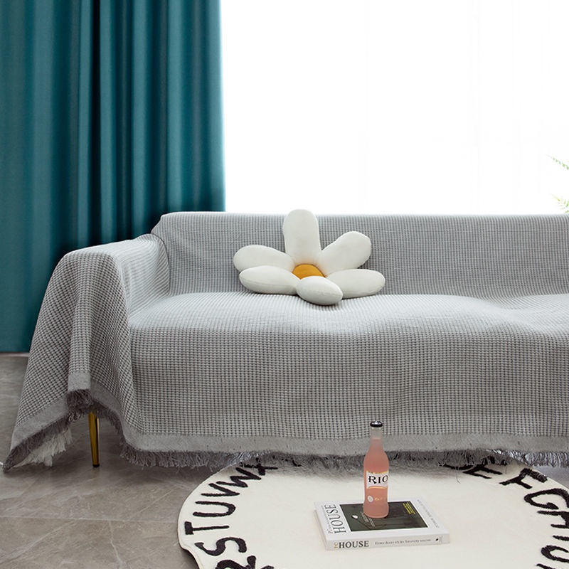 Vỏ Bọc Ghế Sofa Bằng Vải Cotton Màu Trơn Không Trượt