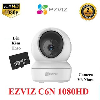 Camera Wifi Ezviz_C6N_1080P Full HD 1080P 2MP, Xoay 360 độ , Đàm Thoại LOA 2 Chiều Tặng kèm ĐẾ DOME - Bảo Hành 24 Tháng
