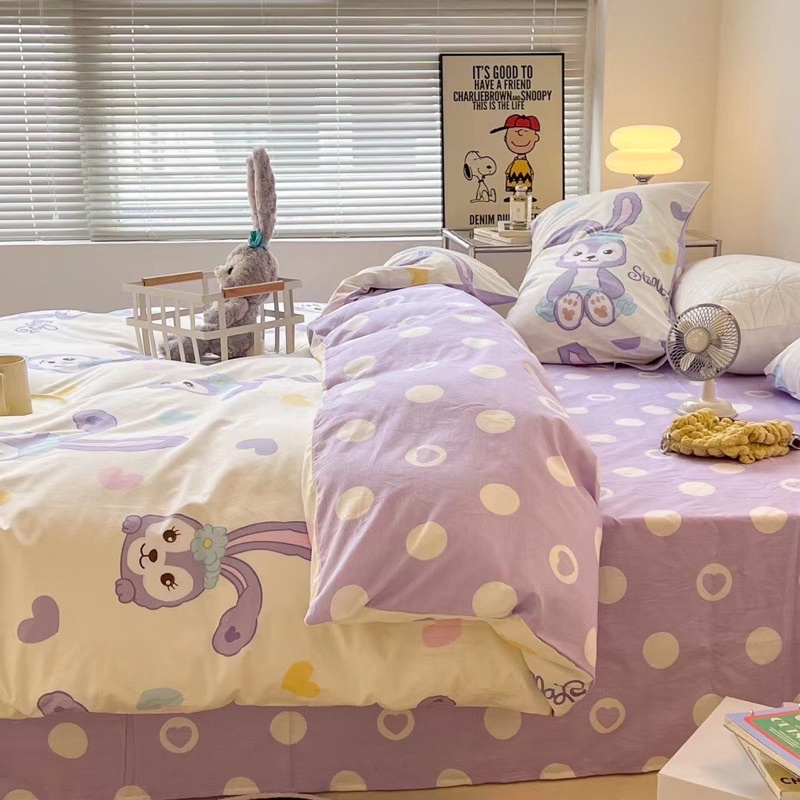 Bộ Chăn Ga Gối Cotton Living - 100% Cotton Hoạ Tiết MÂY BEDDING