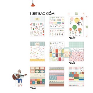 SET 9 TẤM STICKER DIARY DECO PACK VER.2 | MST52