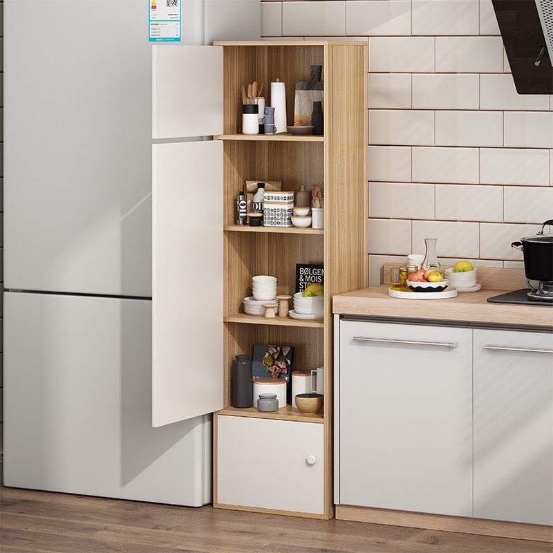 Tủ Bếp 5 Tầng Để Đồ Đa Năng Bằng Gỗ - Kệ Đựng Gia Vị Có Cửa Chống Bụi Nhiều Kích Thước
