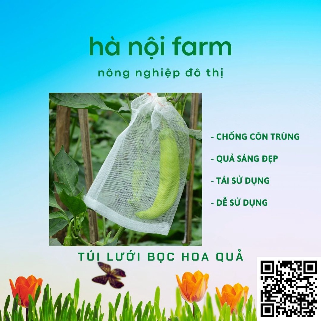 100 Túi lưới, túi bọc trái cây chống côn trùng tiện dụng
