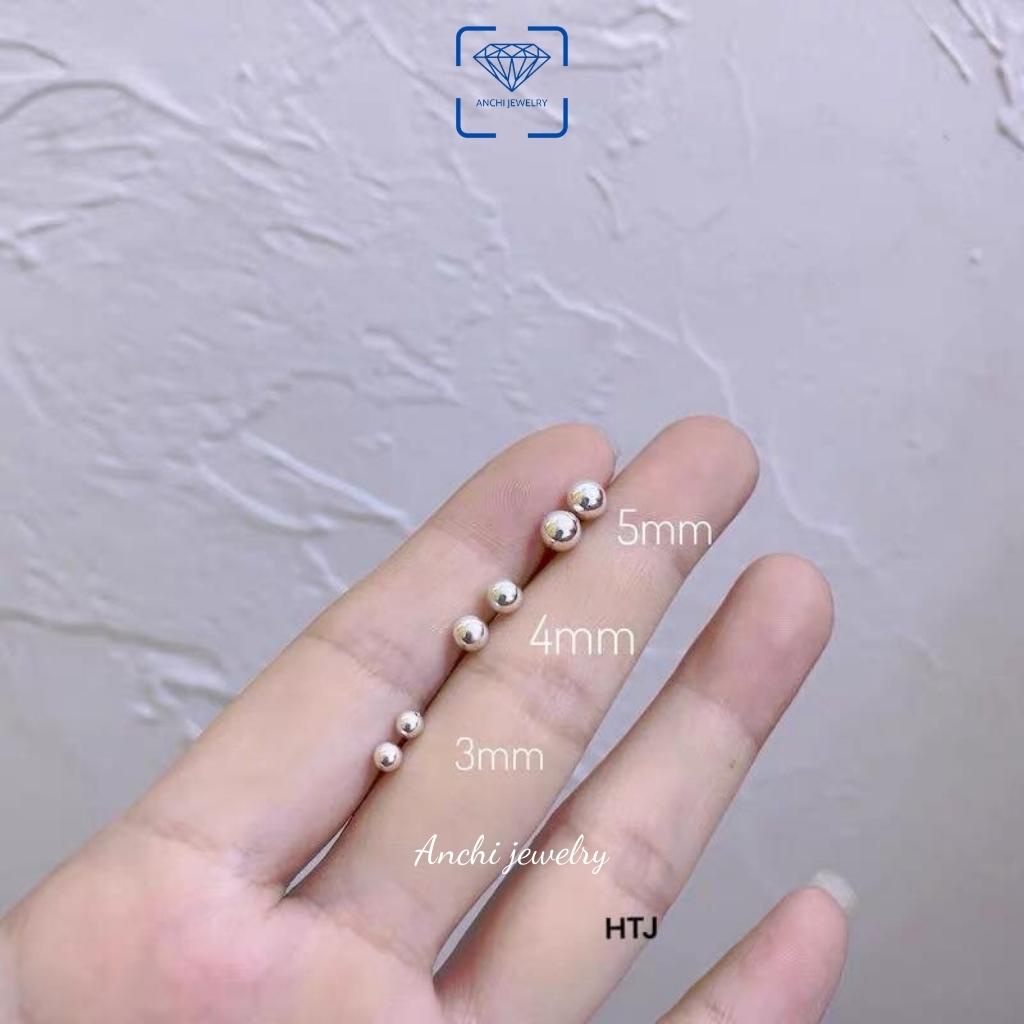 Khuyên tai bi bạc 2mm - 5mm, chuẩn bạc ý 925 cao cấp - Anchi jewelry