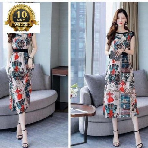 Đầm form dài họa tiết thổ cẩm Misa Fashion MS338 cực sang chảnh – Có 2 màu Tặng Kèm Nước Hoa