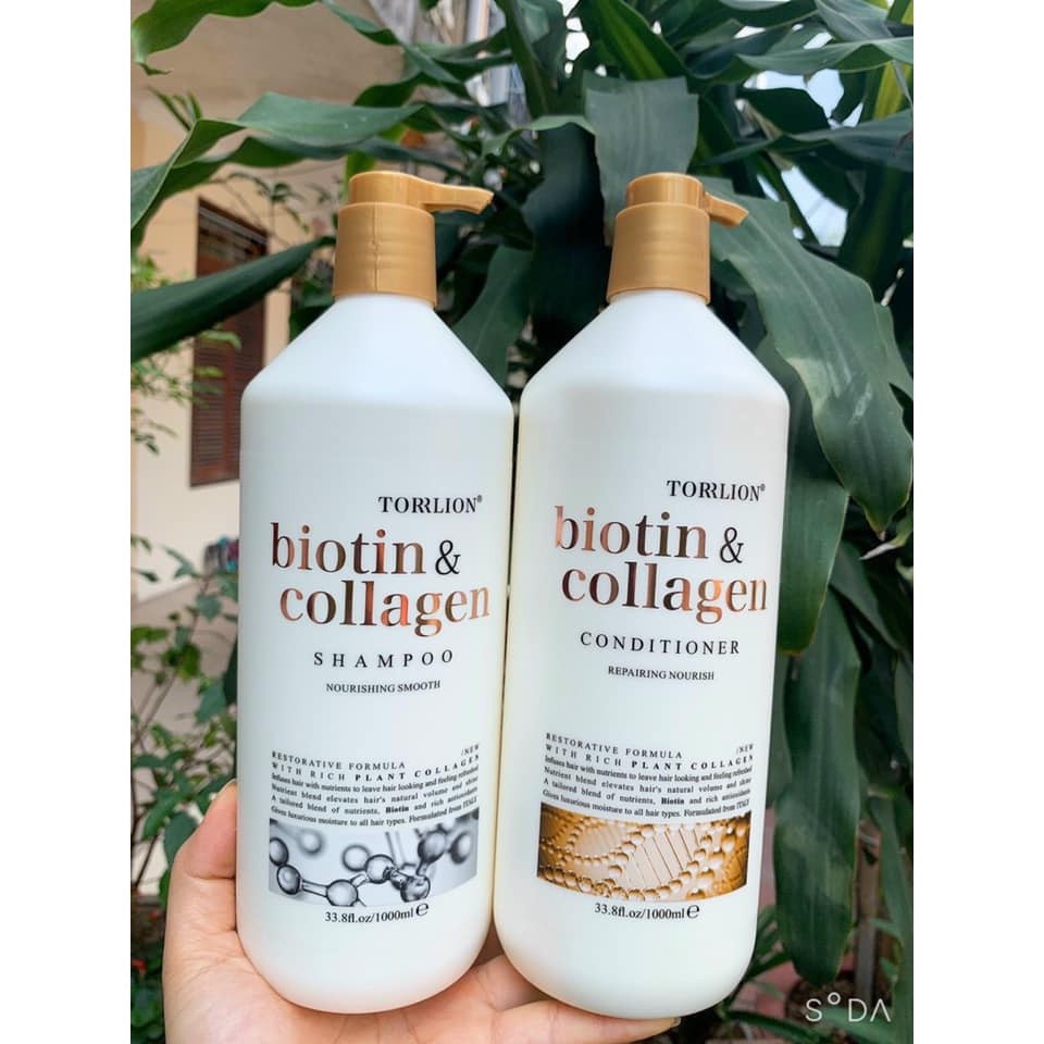 Dầu Gội Xả Biotin Collagen Giảm Rụng Tóc Phục Hồi Khô Sơ Hư Tổn - 1000ML VOUDIOTY