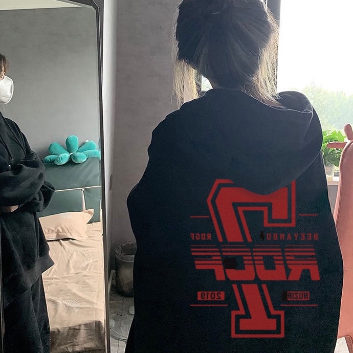 ZHELIHANGFEI Áo Hoodie Họa Tiết In Theo Phong Cách Preppy