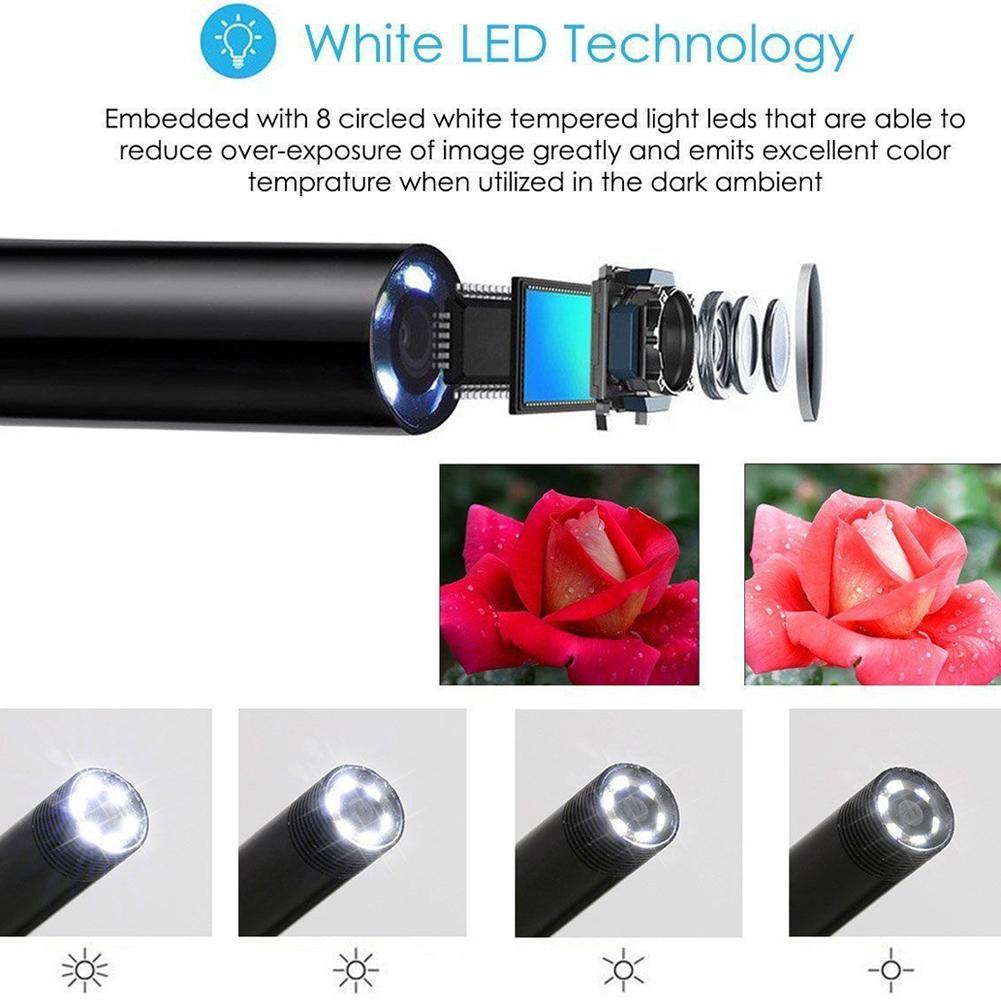 Camera kiểm tra rắn nội soi ống kính nội soi 1M 8LED WiFi cho iPhone Android iOS