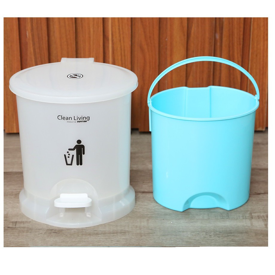 Thùng rác Nhựa Duy Tân hình Oval đạp chân loại lớn dung tích 20.5L- Kích thước: 39.5 x 35 x 44 cm - Màu ngẫu nhiên