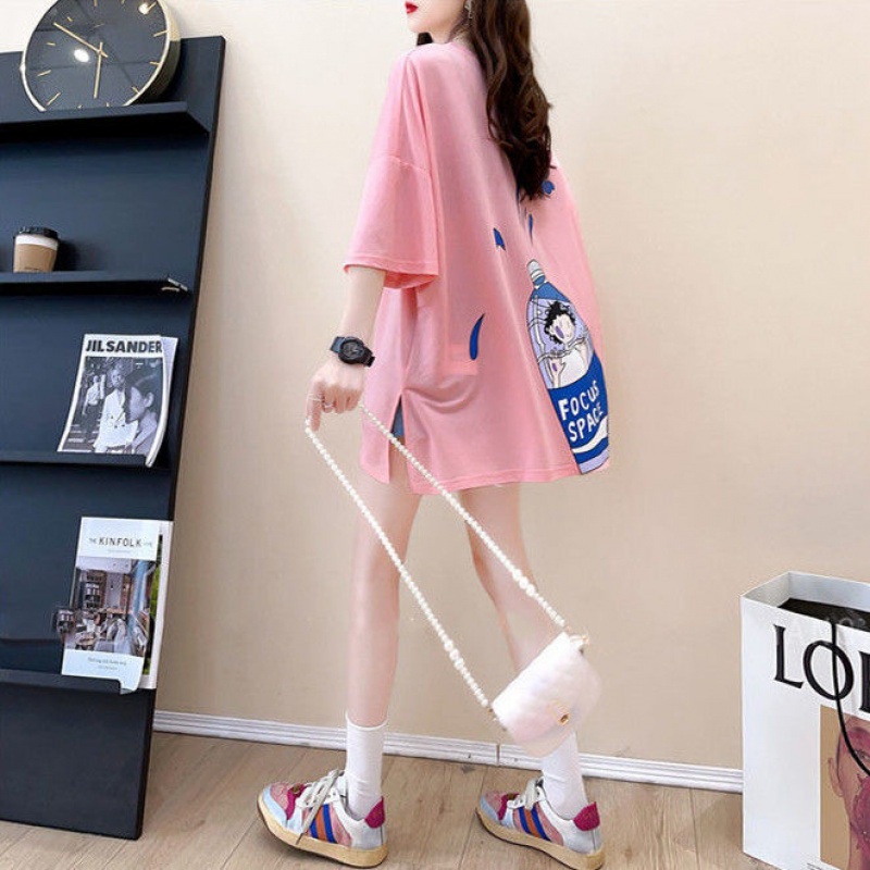 Áo thun nữ đẹp dáng dài from rộng chất cotton co dianx size đến 70 kg | BigBuy360 - bigbuy360.vn