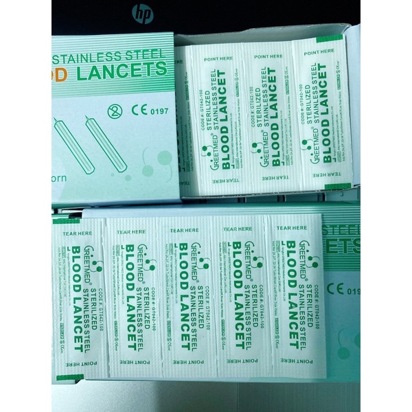 Kim lấy mụn - Kim chích máu Blood Lancet Hộp 200 cây - Kim Chích Lễ Mụn Greetmed -Kim chích mụn Lancets