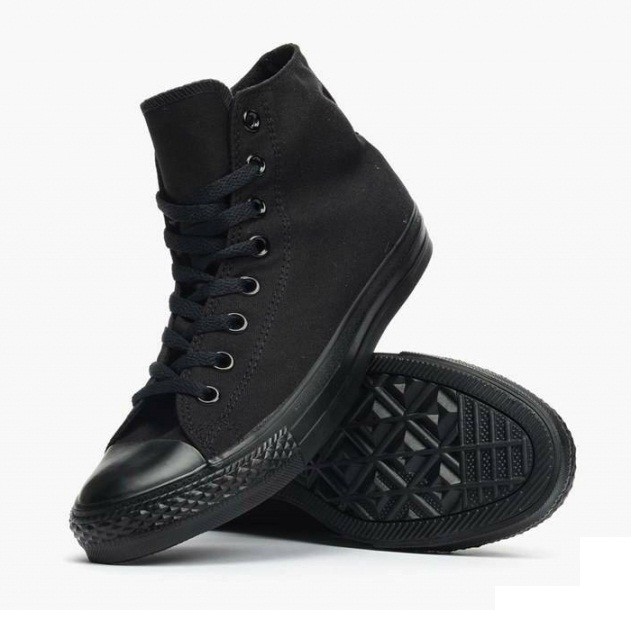 Giày Sneaker Màu Full Đen Cổ Cao Nam