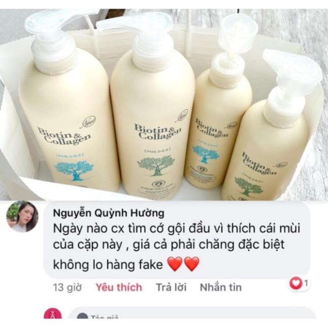 🛑CHÍNH HÃNG🛑Cặp Dầu Gội Xả Biotin Collagen Trắng - 500ml | Giảm Rụng Tóc,Phục Hồi Tóc Khô Xơ, Hư Tổn ⚜️ITALY⚜️