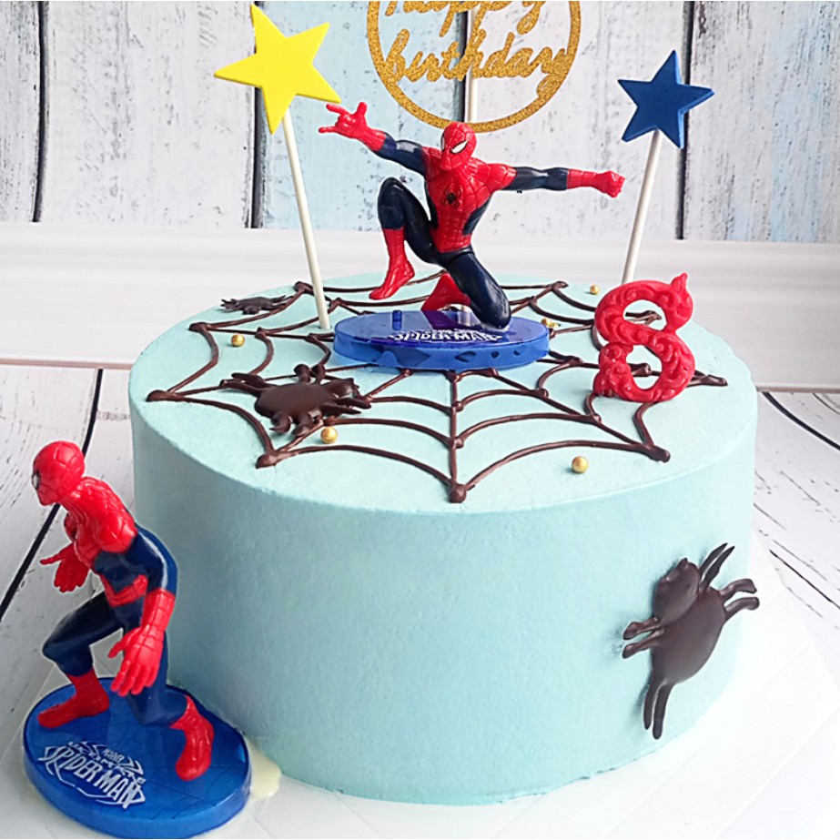 Bộ 7 mô hình siêu nhân người nhện Spider Man - Trang trí bánh kem, topper cake