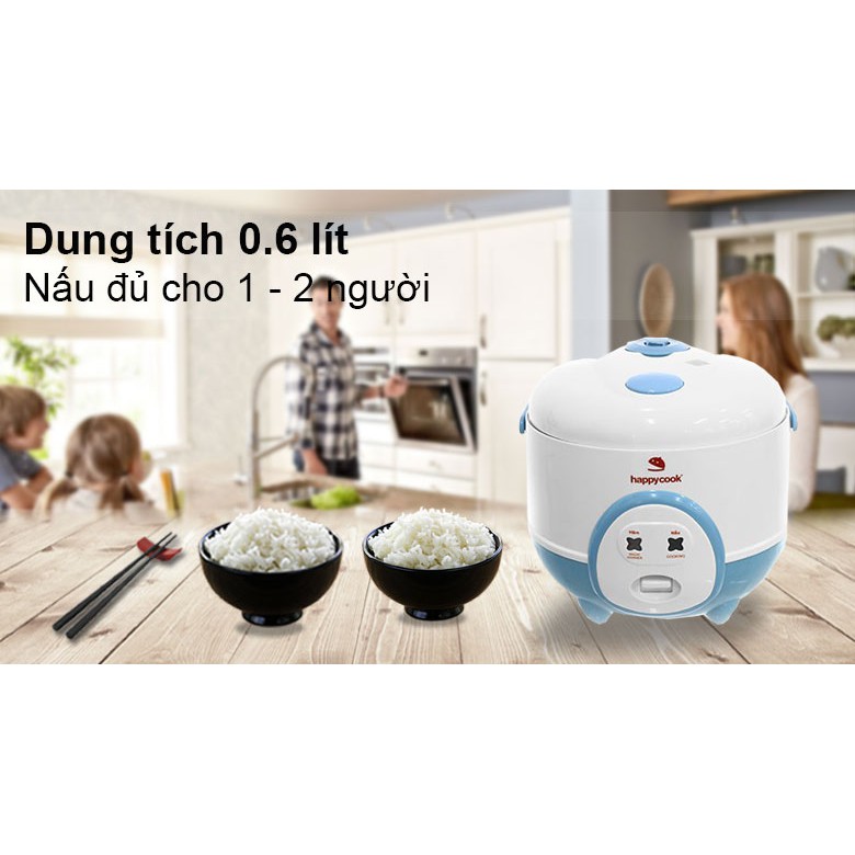 [Mã ELHADEV giảm 4% đơn 300K] Nồi Cơm Điện Happycook 0.6 lít HC-60