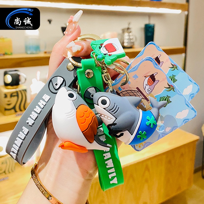 Móc Khóa Hình Cá Mập Sáng Tạo Cho Xe Hơi / Túi Xách