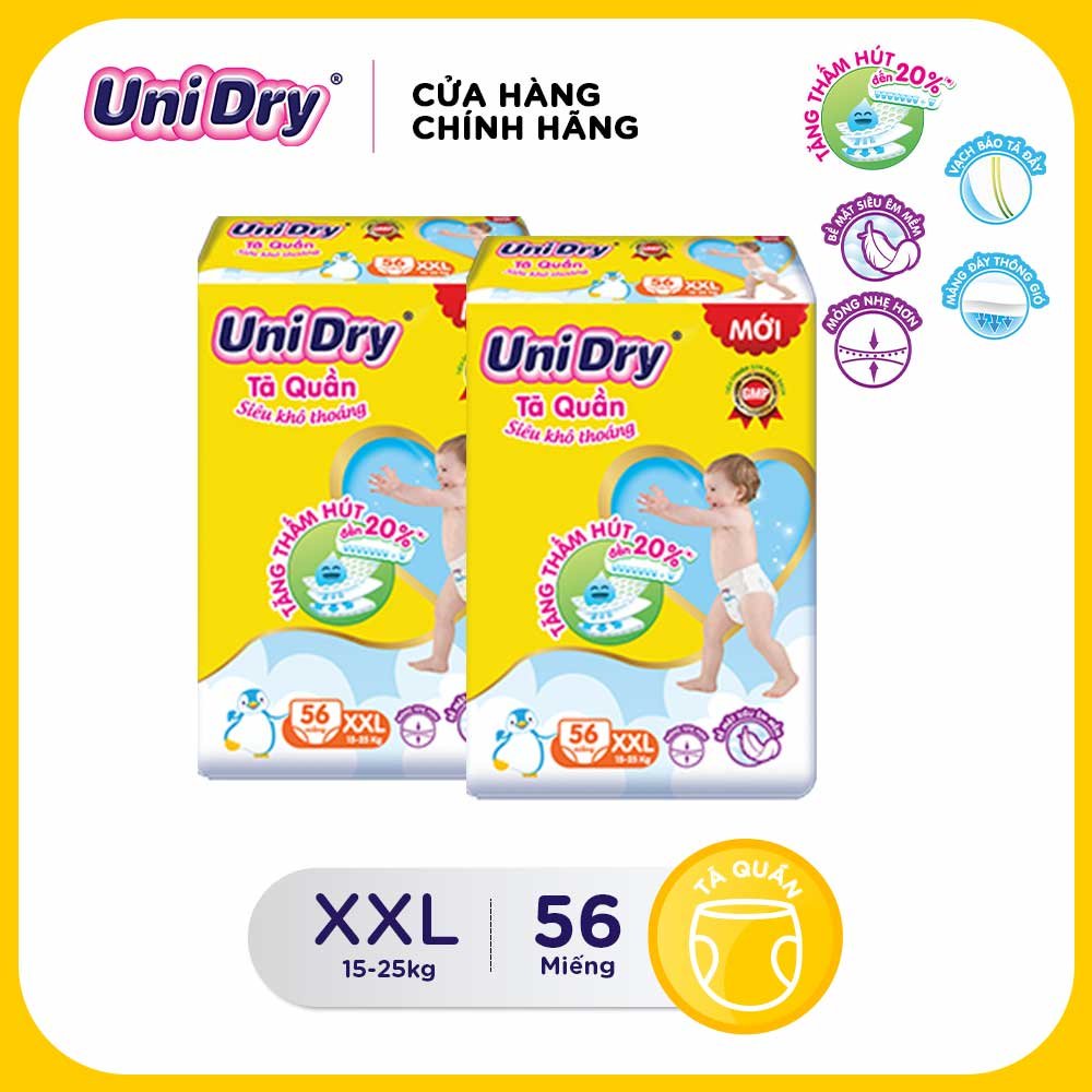 Tã quần UniDry Super Jumbo Size M74/L68/XL62/XXL56 Mới