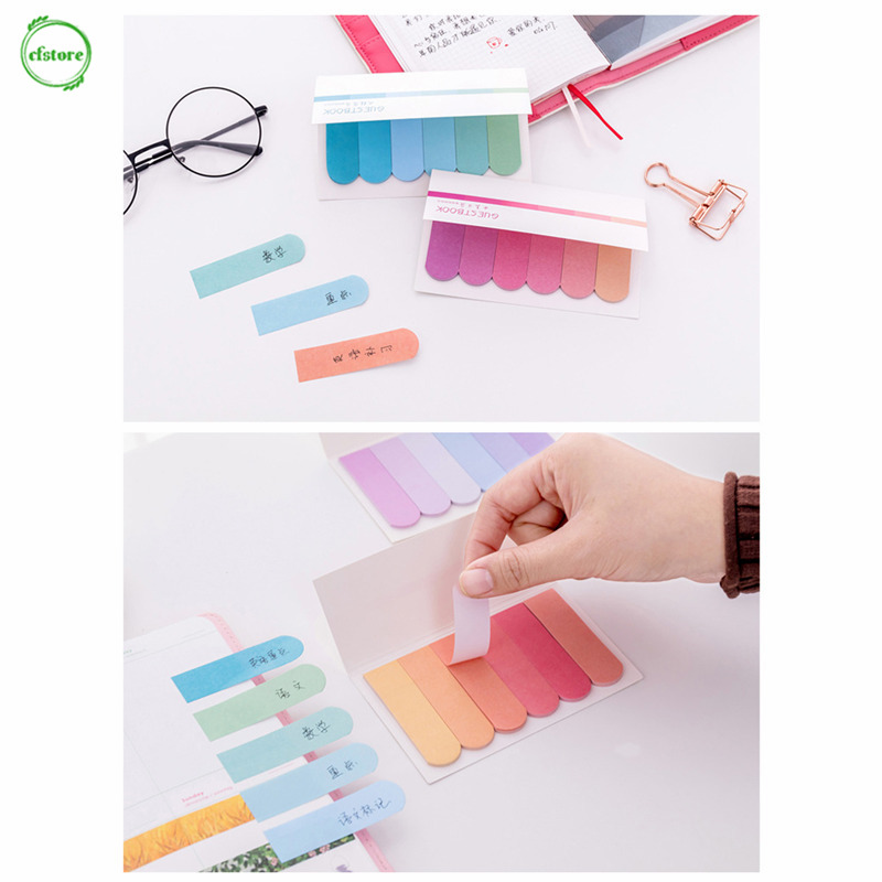 Set 120 tờ giấy ghi nhớ màu gradient loang màu dễ thương đầy màu sắc dùng đánh dấu trang lên kế hoạch