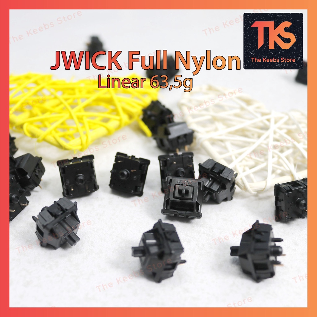 JWICK Full Nylon Black Switch V2 | Linear 63.5g | công tắc bàn phím cơ | TKS