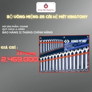 6-32mm Bộ vòng miệng 26 cái hệ mét Kingtony 1226MR