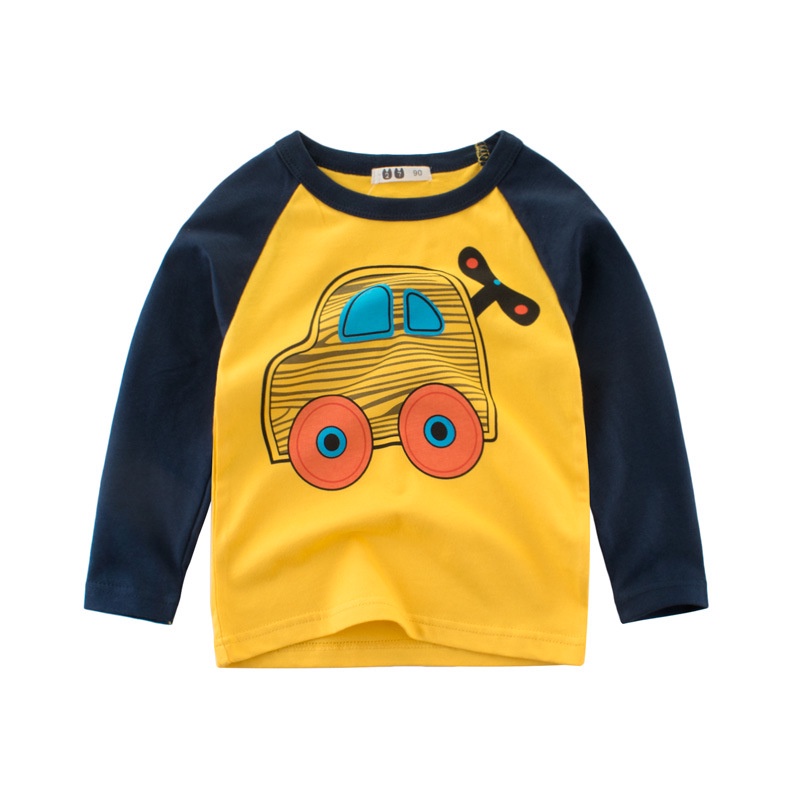 Áo Phông Dài Tay Bé Trai, Áo Thu Đông Cho Bé In Hình Xe Lu Ngộ Nghĩnh - SUMO KIDS