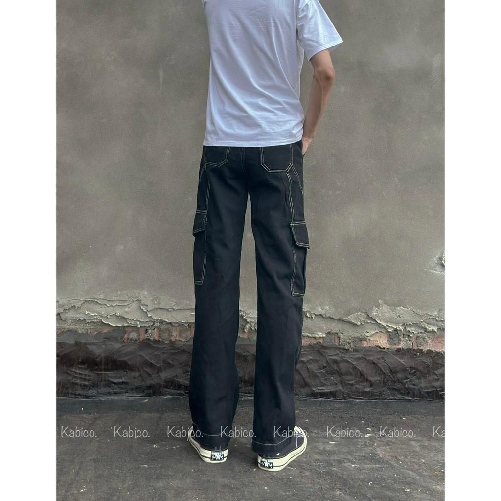 Quần jeans dài cạp cao. quần jeans ống rộng phong cách Hiphop_j23