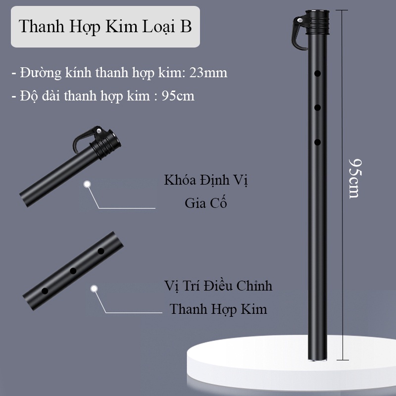 Phụ Kiện Ô Câu Cá , Thanh Hợp Kim Điều Chỉnh Độ Dài, Đầu Nối Xoay 360° - Pat Ô Dù nâng cấp , tiện lợi khi sử dụng LK-21