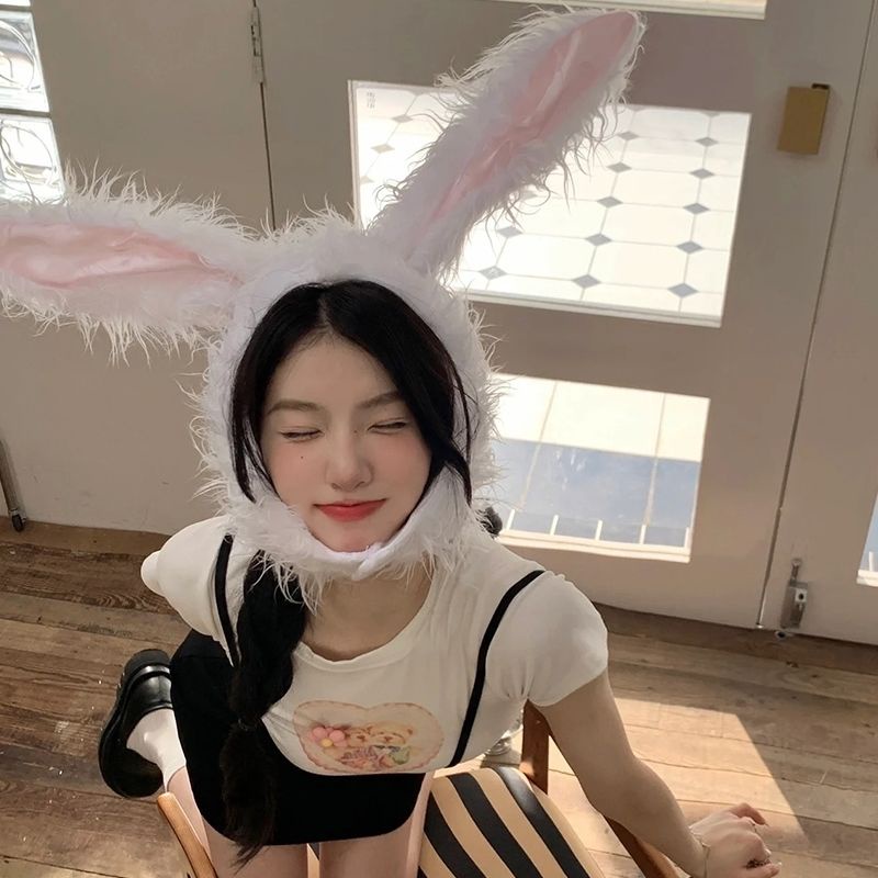 Mũ Tai Thỏ Nhồi Bông Dễ Thương Dùng Làm Đạo Cụ Chụp Ảnh Ouyang Nana