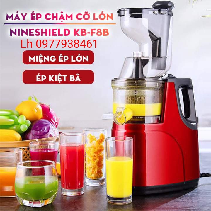 Máy ép chậm nguyên quả Nineshield KBF8B, Máy ép trái cây mini ép hoa quả trái cây tốc độ chậm