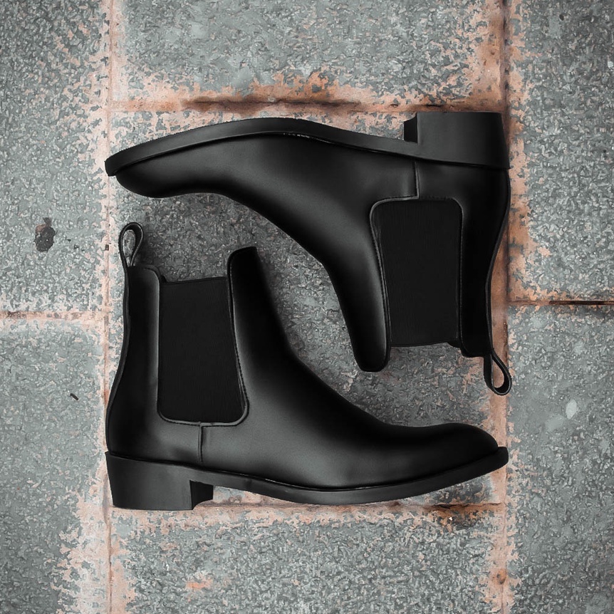 [TẶNG TẤT CAO CẤP] Giày Chelsea Boots Nam Đen, Giày Bốt Cao Cổ Tôn dáng Classic, Đế tăng chiều cao 5cm, 2 màu đen và nâu | WebRaoVat - webraovat.net.vn