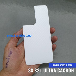 [Samsung S21/S21 Plus/S21 Ultra] Dán lưng 3D chống xước vân Cacbon - Carbon