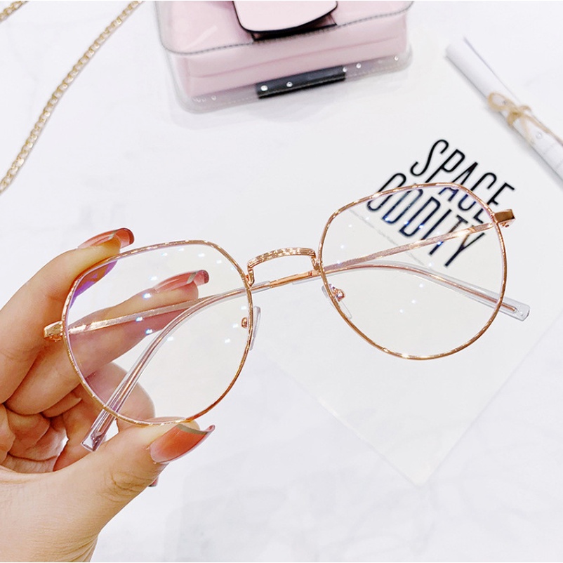 Mắt kính gọng kim loại chống tia bức xạ/ ánh sáng xanh thời trang dành cho nam và nữ