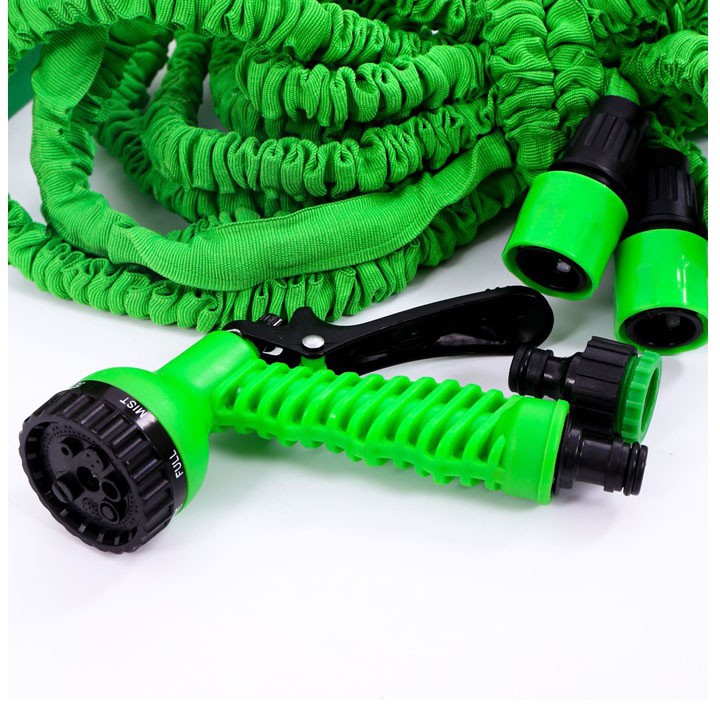 Vòi Xịt Nước Đa Năng Thông Giãn Nở 15m-30m, Vòi Xịt Rửa Xe, Tưới Cây Thông Minh(Màu Xanh Lá)