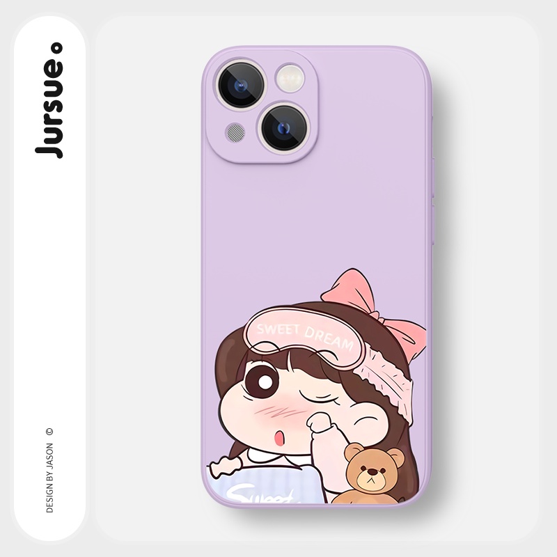 Ốp lưng JURSUE hoạt hình cặp đôi dễ thương đẹp cho iPhone 13 12 11 Pro Max SE 2020 X XR XS 8 7 6S 6 Plus kute Y1997